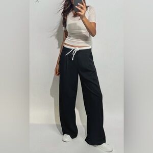 Zara double waist wide leg pants sz S brand new